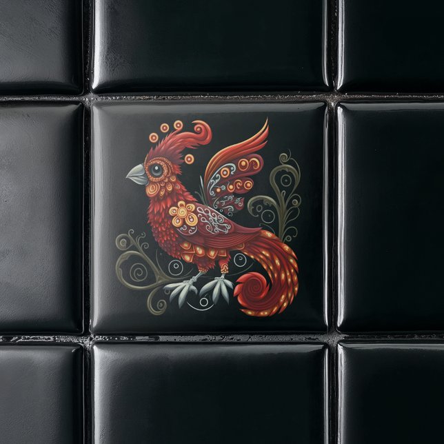 Whimsical Red Bird Tile (Creator Uploaded)