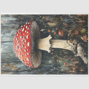 Whimsical Red Cap Mushroom Illustration Tissue Paper