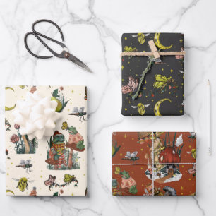 Whimsical Red Christmas Mushroom Pattern  Wrapping Paper Sheet