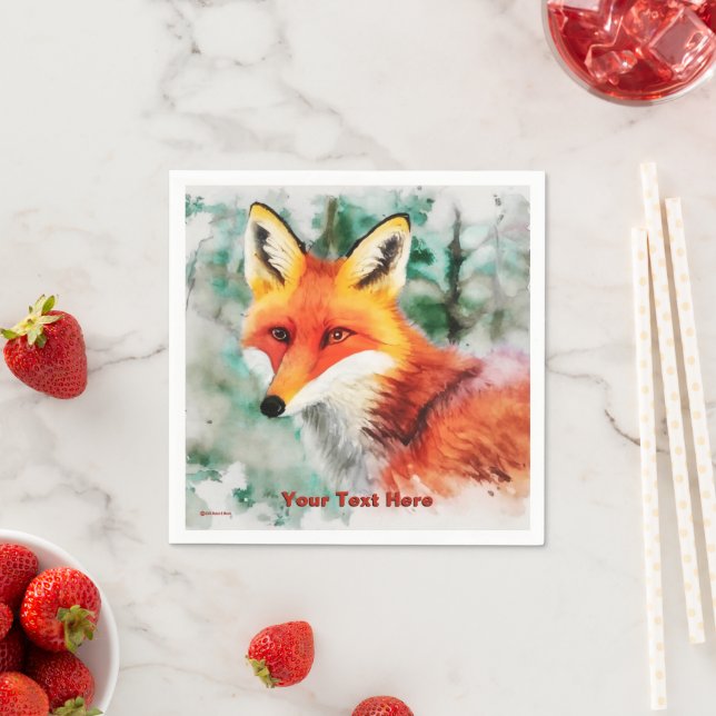 Whimsical Red Fox Napkin (Insitu)