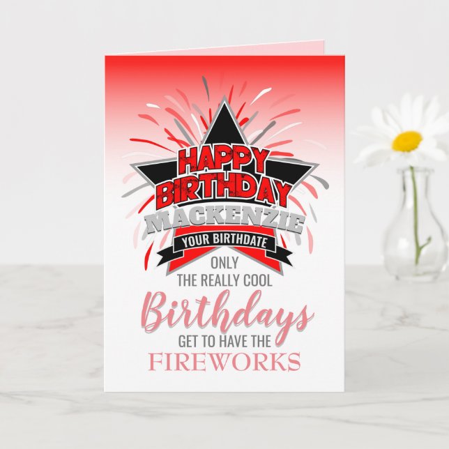 Whimsical Red Happy Birthday Card (Small Plant)