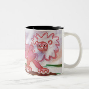 whimsical red lion coffee mug woodland animal