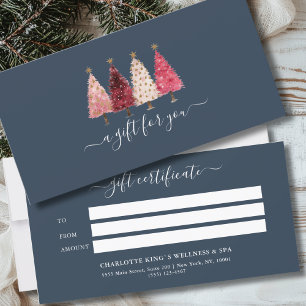 Whimsical Red Pink Navy Blue Gift Certificate