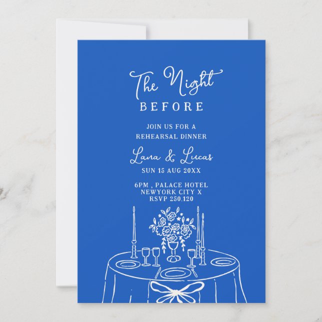 whimsical Rehearsal Dinner The Night Before  Invitation (Front)