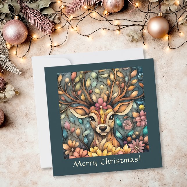 Whimsical Reindeer Customizable Holiday Card (Whimsical Reindeer Customizable Holiday Card)
