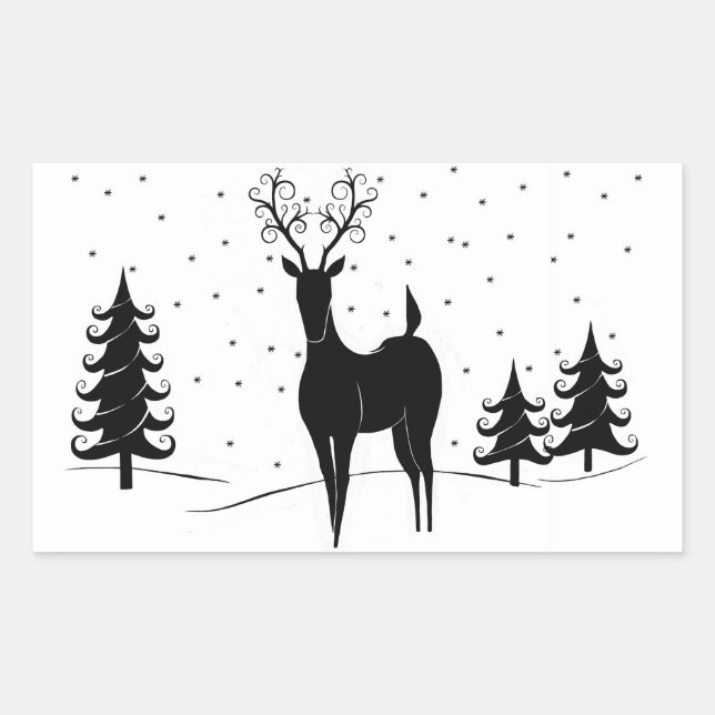 Whimsical Reindeer Sticker (Front)