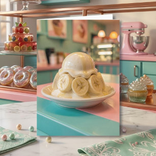 Whimsical Resin Banana Sundae Sister's Birthday   Card