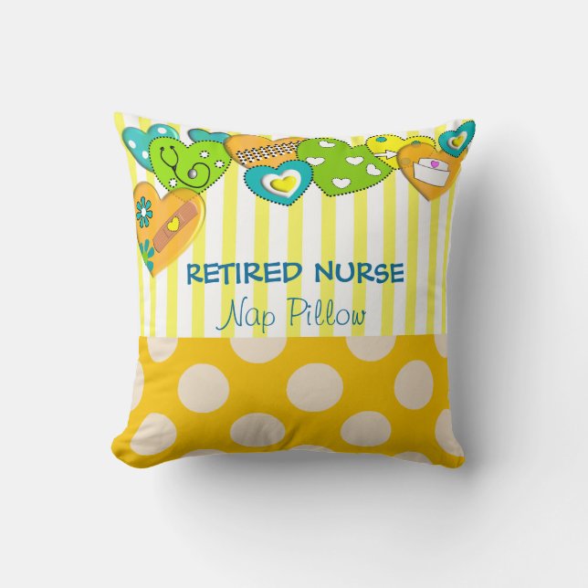 Whimsical Retired Nurse Pillow (Front)