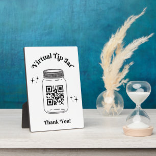 Whimsical Retro Bar Scan QR Code Virtual Tip Jar Plaque