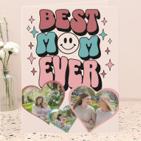 Whimsical Retro Best Mom Heart Shaped Photo
