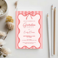 Whimsical Retro Border Grad Party Invitation