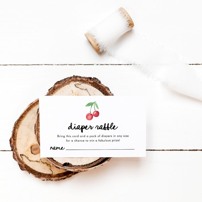Whimsical Retro Cherries | Diaper Raffle Enclosure Card (Creator Uploaded)