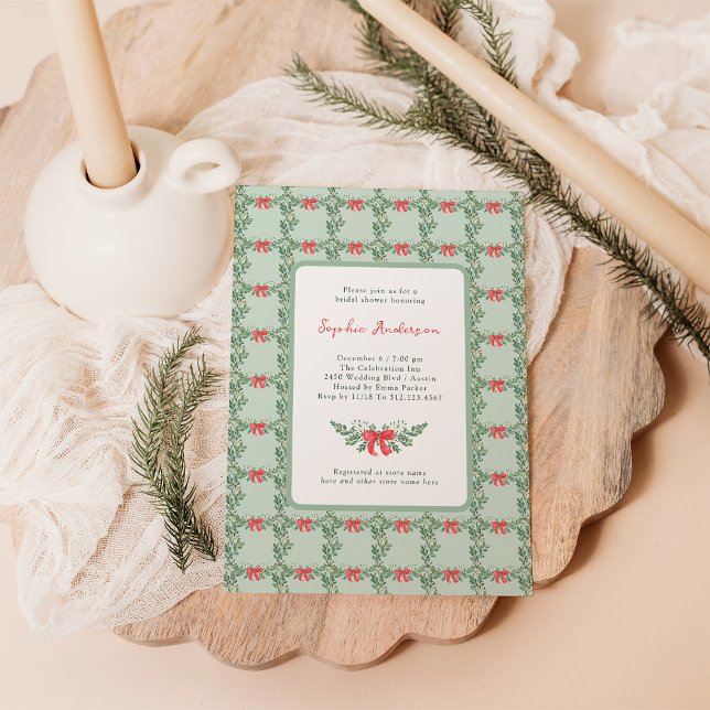 Whimsical Retro | Christmas Holiday Bridal Shower Invitation (Creator Uploaded)