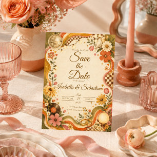Whimsical Retro Disco Wedding Save The Date