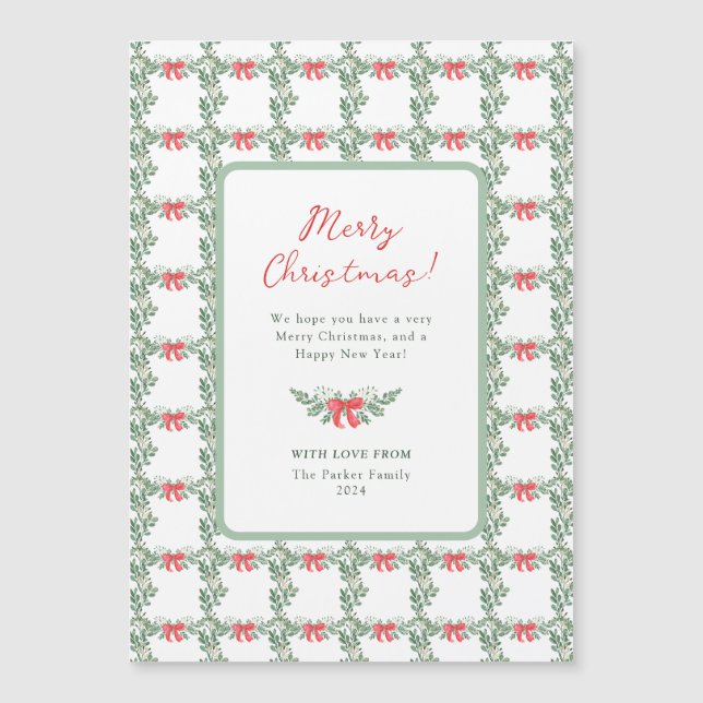 Whimsical Retro | Joyeuse carte magnétique de Noël (Devant)
