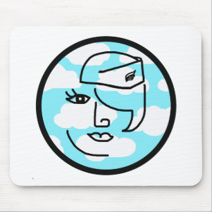 Whimsical Retro Stewardess Mouse Pad