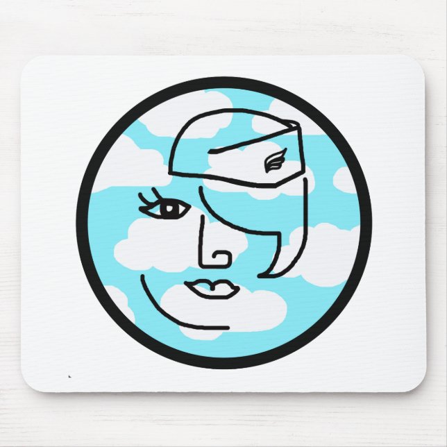 Whimsical Retro Stewardess Mouse Pad (Front)