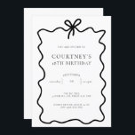 Whimsical Ribbon Bow 18th Birthday Party Invitation<br><div class="desc">This whimsical birthday party invitation features a cute dainty hand drawn bow and simple text. For more advanced customisation of this design,  e.g. changing layout,  font or text size please click the "CUSTOMIZE" button above. Please contact me for any questions!</div>