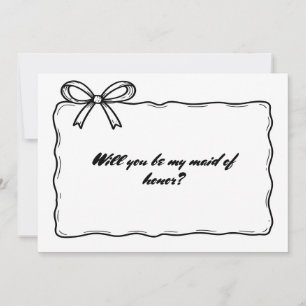 Whimsical Ribbon Bow Maid of Honor Proposal Invitation