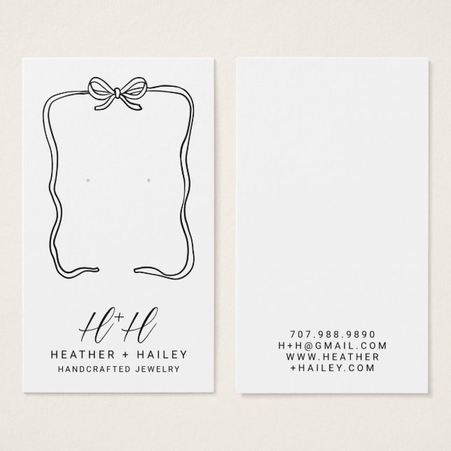 Whimsical Ribbon Frame Display Card (Front & Back)