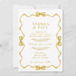 Whimsical Ribbon Sweet Wedding Invitation