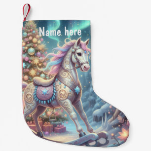 Whimsical Rocking Horse Small Christmas Stocking