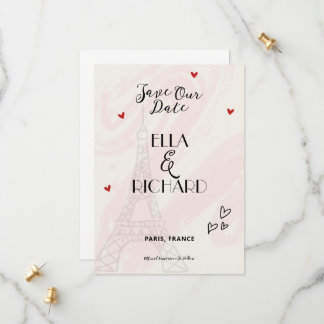 Whimsical Romantic Paris Sauvez la date Invitation