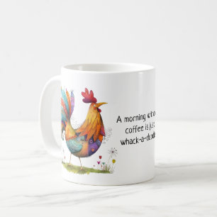 Whimsical Rooster Coffee Humor - Funny Mug