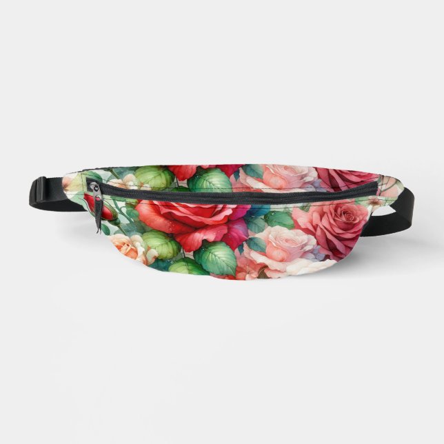 Whimsical Rose Pattern Fanny Pack (Front)