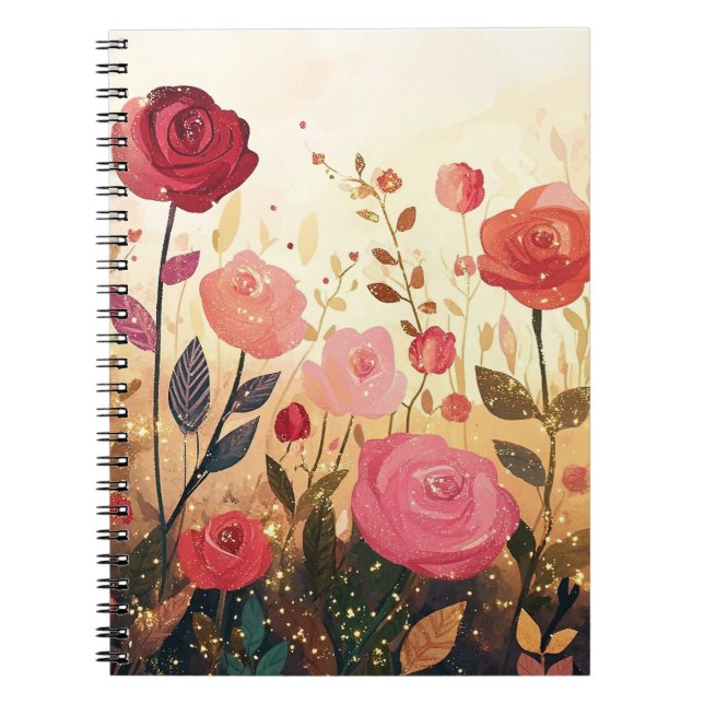 Whimsical roses garden  notebook (Front)