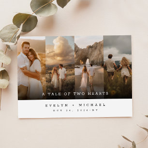 Whimsical Rustic Collage Photo Wedding Invitation