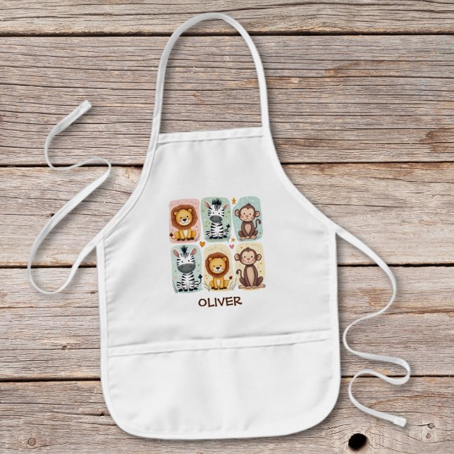 Whimsical Safari Animals Kids Apron (Creator Uploaded)