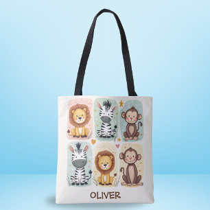 Whimsical Safari Animals Tote Bag