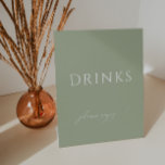 Whimsical Sage Green Baby Shower Drinks Pedestal Sign<br><div class="desc">Introducing our whimsical sage green baby shower drinks pedestal sign, perfect for your simple modern boho celebration any season of the year! This sign has a boho-chic, gender-neutral vibe with elegant calligraphy and a delicate minimalist design, making it ideal for both girls and boys. Plus, it's editable, so you can...</div>