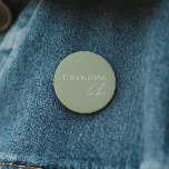 Whimsical Sage Green Baby Shower Grandma To Be 2 Inch Round Button<br><div class="desc">Introducing our whimsical sage green baby shower grandma-to-be button, perfect for your simple modern boho celebration any season of the year! This button has a boho-chic, gender-neutral vibe with elegant calligraphy and a delicate minimalist design, making it ideal for both girls and boys. Plus, it's editable, so you can add...</div>