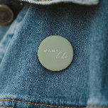 Whimsical Sage Green Baby Shower Mama To Be 2 Inch Round Button<br><div class="desc">Introducing our whimsical sage green baby shower mama-to-be button, perfect for your simple modern boho celebration any season of the year! This button has a boho-chic, gender-neutral vibe with elegant calligraphy and a delicate minimalist design, making it ideal for both girls and boys. Plus, it's editable, so you can add...</div>