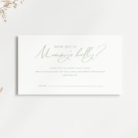 Whimsical Sage Green How Big Is Mommy's Belly Card