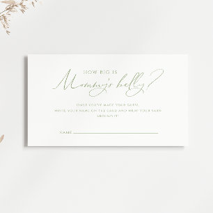 Whimsical Sage Green How Big Is Mommy's Belly Card