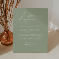 Whimsical Sage Green Late Night Diapers