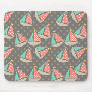 Whimsical Sailboats Mousepad