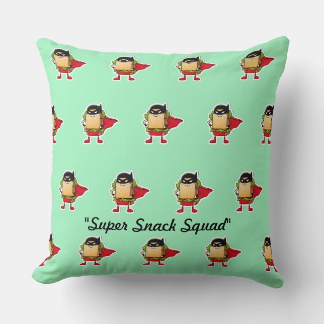 "Whimsical Sandwich Design" Throw Pillow (Front)