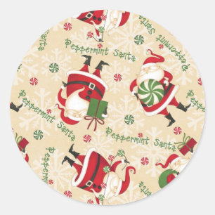 Whimsical Santa Christmas Classic Round Sticker