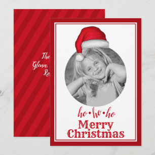 Whimsical Santa  Christmas Photo Card 1 Photo