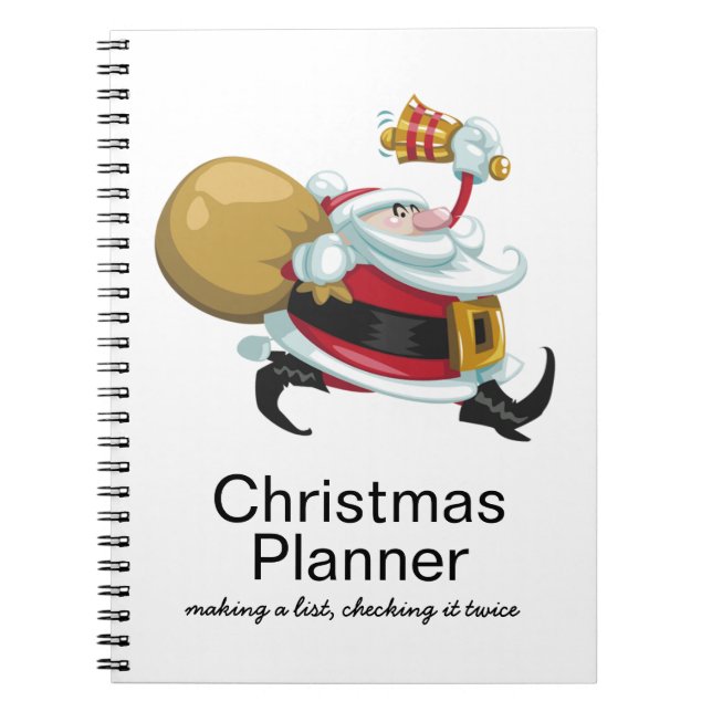 Whimsical Santa Christmas Planner Notebook (Front)