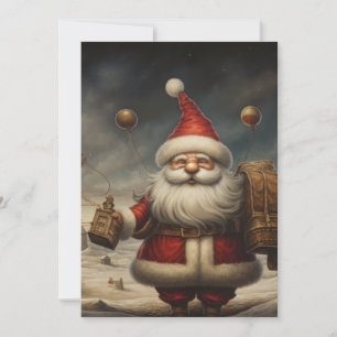 Whimsical Santa Claus 7 Holiday Card