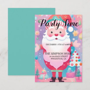 Whimsical Santa Claus Christmas Party Invitation