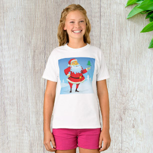 Whimsical Santa Claus with Mini Christmas Tree T-Shirt