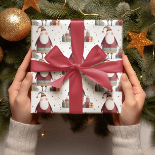 Whimsical Santa Claus Wrapping Paper