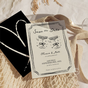 Whimsical Save The Date Champagne Cheers Invitation