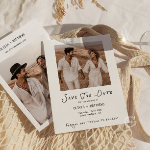 Whimsical Save the Date Photo Minimalist  Invitation